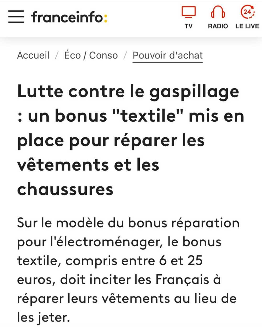 fonctionnement du nouveau Bonus Réparation pour les textiles et chaussures